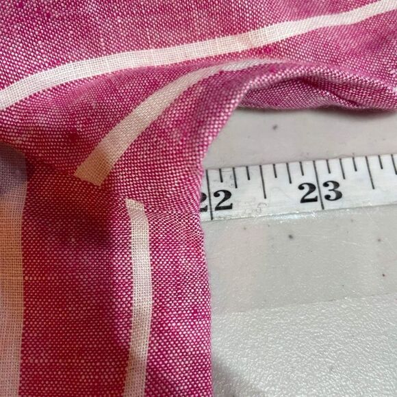 Rafaella Linen Striped lace Tie Top Pink White Large nautical July 4 coastal EUC - Picture 9 of 10